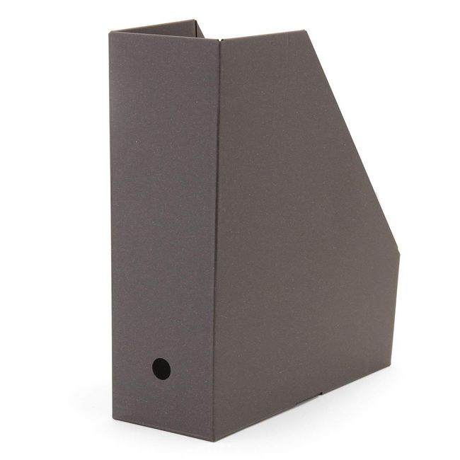 MUJI 38708636 One-Touch Assembled Cardboard Stand File Box Set of 5 for A4, Dark Gray