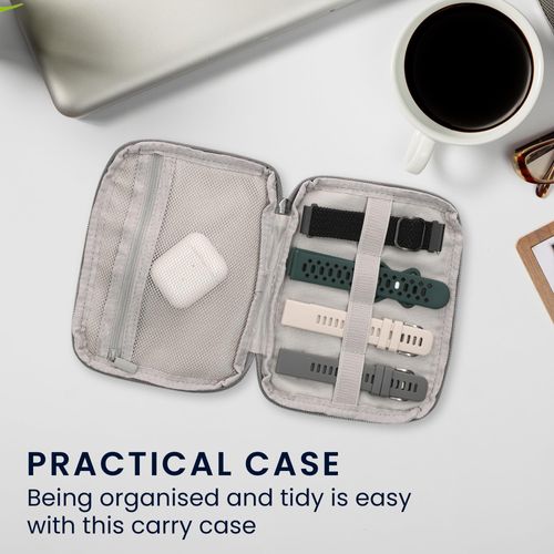 kwmobile Watch Strap Storage Case - Smartwatch Replacement Band Organiser for Straps and Accessories - Ideal for Travel - Grey