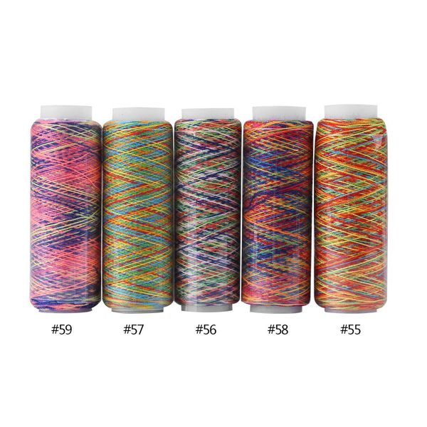 Multicolor Sewing Thread Spools - 5pcs Gradient Quilting & Embroidery Thread for Projects