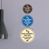 Circle Ring Doorbell And Run The Dog Needs Exercise Sign (Ivory/Dark Brown) - Small