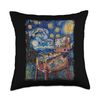 Pinball Arcade Game Machine Starry Night Painting Throw Pillow