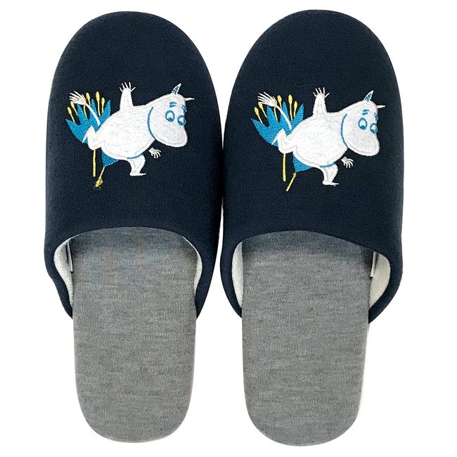 Nippon Slippers 211271 Moomin Slippers, Soft, 8.7 - 9.4 inches (22 - 24 cm), Navy