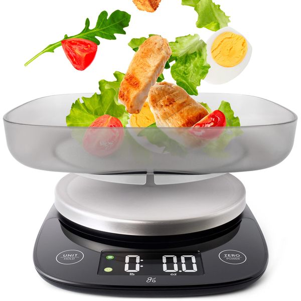 Greater Goods Food Scale with Bowl, Accurate Digital Kitchen Scale with Weight Measurements in Grams and Ounces, Designed in St. Louis