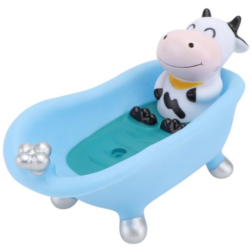 IMIKEYA Cute Bathtub Shaped Soap Dish – Adorable Mini Soap Holder for - Cartoon Animal Design Soap Case for Bathroom Decor - for Sponges & Soap Bars Sky Blue