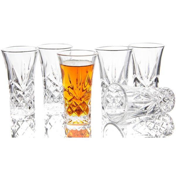 JAIEF Tequila Glasses Heavy Base Shot Glass Cordial Glasses 2 OZ (Set of 6)