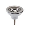 Kitchen Sink Waste with Strainer Basket, 90mm Standard Fitting - Chrome