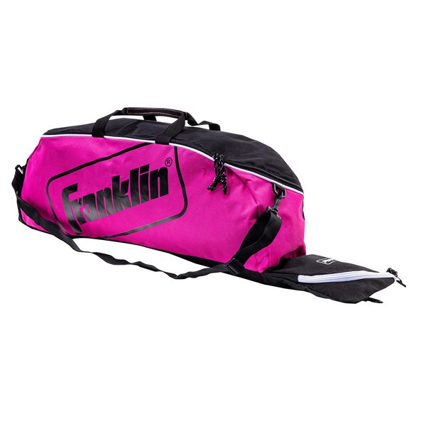 Franklin Sports Youth Baseball + Softball Bat Bag - Boys + Girls Tee Ball, Softball + Baseball Bag for Kids - Junior Bat + Equipment Bag - Pink