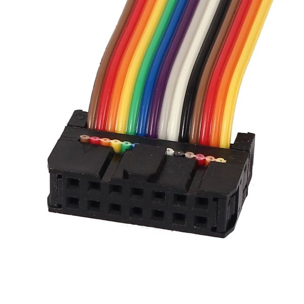 Sourcingmap 50cm 14 Pin 14 Way F/F Connector IDC Flat Rainbow Ribbon Cable 2pcs
