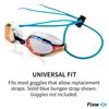 Flow Goggle Strap Kit (2-Pack) - Replacement Bungee Cord Straps for Swim Goggles (Solid Blue)