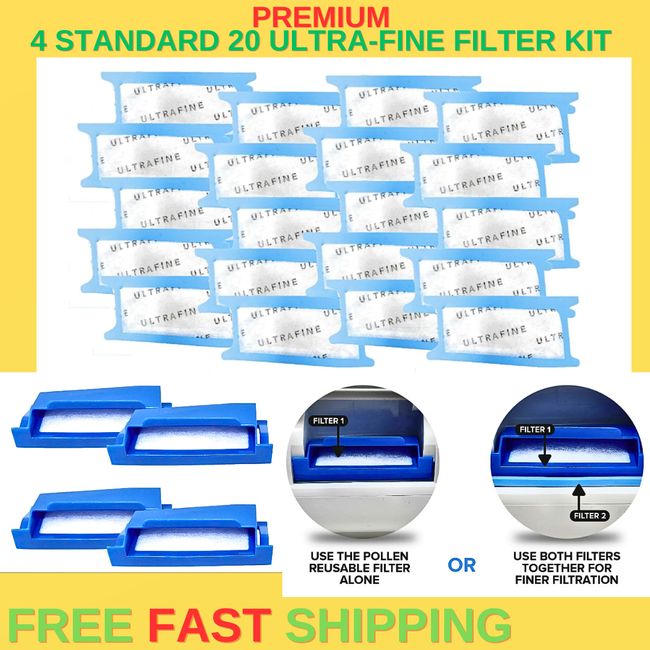 4 REUSABLE 20 ULTRA FINE DISPOSABLE FILTERS For Philips Respironics Dreamstation