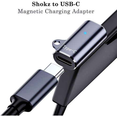 sweguard USB C Shokz Charging Cable Adapter (2 Pack) Type c Charger Cable to Shokz Magnetic Converter Compatible with Shokz Aeropex, OpenRun, OpenRun Pro/Mini, OpenComm 2/UC Charge Plugs, Grey