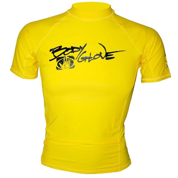 Body Glove Junior’s Basic Short Sleeve Rash Guard (Yellow, 4/7X)