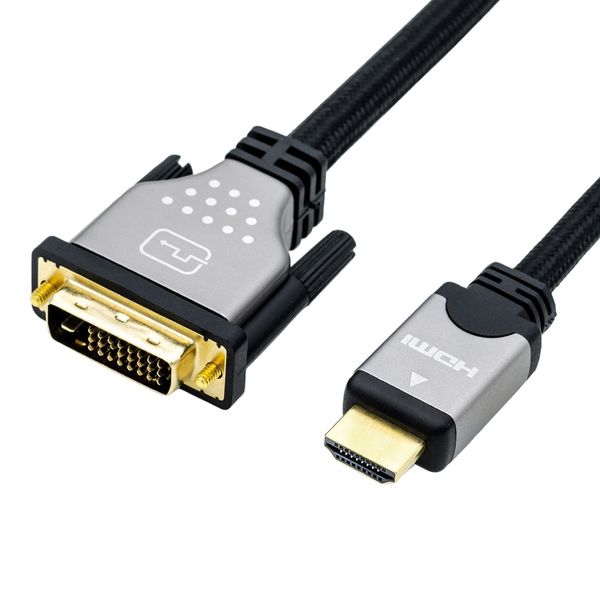 ROLINE Monitorkabel DVI - HDMI, ST-ST, dual link, schwarz / silber, 2 m