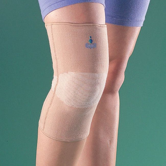 Closed Patella BIO MAGNETIC KNEE SUPPORT by OPPO - PULL ON KNEE Wrap - Arthritis Compression Brace - Heat Retention Warm Therapy Sleeve - Strain, Sprain - UNISEX (BEIGE, MEDIUM)