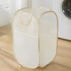 fogman Laundry Hamper Laundry Basket Laundry Bag Folding Vertical Large Capacity Basket (Vertical, Beige)