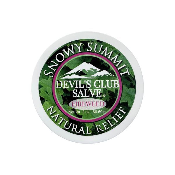 Snowy Summit Devil's Club & Fireweed Salve - Handcrafted Natural Salve Ointment with Fast-Absorbing Formula - Skin-loving Handmade Muscle Rub with Alaska Rainforest Ingredients - 2 oz.