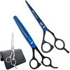 JW Matching Blu Hair Cutting Shear & Thinner - Extra Offset Shear & Case (6.25 Inch)
