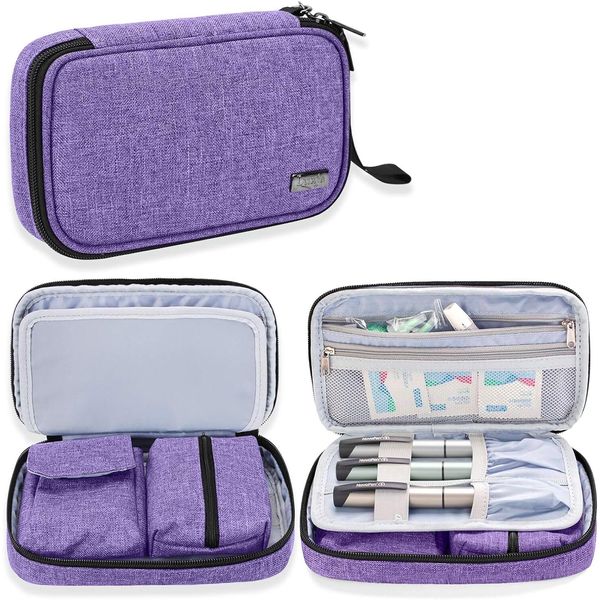 Luxja Diabetic Supplies Travel Case, Storage Bag for Glucose Meter and Other