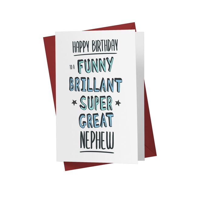 Karto Sweet and Funny Birthday Card for Nephew, Large 5.5 x 8.5 Nephew Birthday Card, Happy Birthday Nephew Card, Birthday Card Nephew, Compliment Nephew