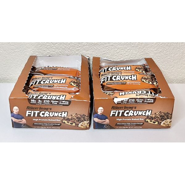 Robert Irvine Fitcrunch Chocolate Chip Cookie Dough Protein Bar 1.62 oz, 17 Ct