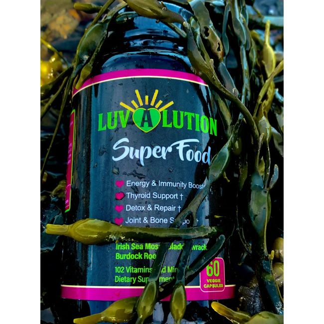 LUVALUTION SUPERFOOD ALL IN 1 Daily Sea Moss Bladderwrack Burdock Root Dr Approv