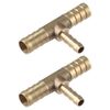 AllGIFT 2Pcs Barb Hose Fitting,Reducing Barb Hose Fitting,Tee T Shape Fitting,Brass Barb Union Coupling Reducing Barb Splicer Fitting(3/8 x 3/8 x 1/4)