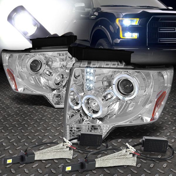 CHROME AMBER HALO PROJECTOR HEADLIGHT+6000