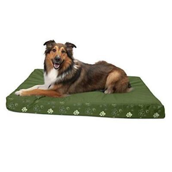 Water-Resistant Indoor-Outdoor Garden Print Mattress Memory Foam Dog Bed -