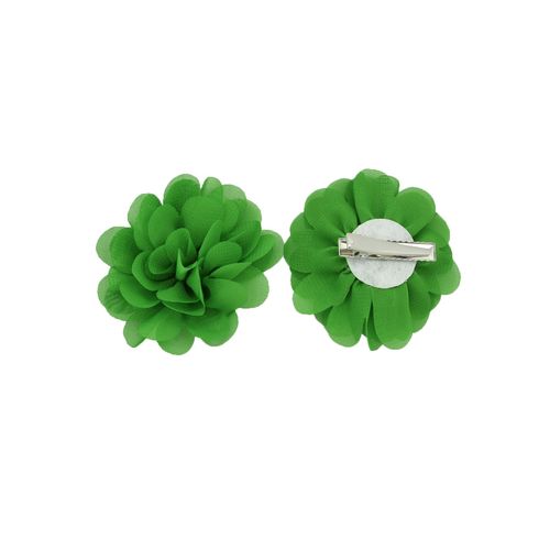 PrettyBoutique Girls Kids Women Chiffon Flower Hair Clip Alligator Clip Party Wedding (7cm, Green)