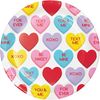 Creative Converting Candy Hearts Valentine's Day Dessert Plates, 7", Multi-color