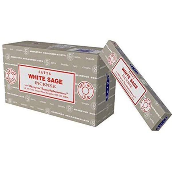 Satya Nag Champa White Sage incense sticks-12packs x 15grams by Satya