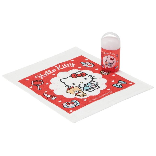 Skater OA5 Sanrio Hot Towel Set with Case, Kitty Fashionable Girl 12.6 x 12.0 inches (32 x 30.5 cm)