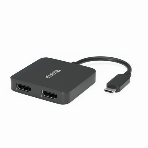 Plugable USB C to HDMI Adapter for Dual Monitors 4K 60Hz, Compatible with Windows, Chromebook, USBC Thunderbolt USB4 Laptops, MST Extended Display Type C Multi HDMI Port Adapter, Driverless USBC-MSTH2