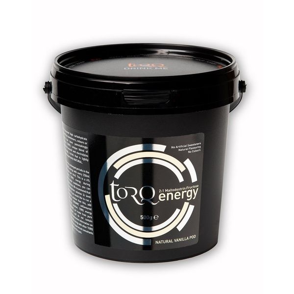 Torq Energy Drink Natural Vanilla Pod Isotonic Energy Drink Powder - Electrolyte Powder Energy Drinks High Carbohydrates 30g per 500ml and Sodium - 15 Servings - 500g