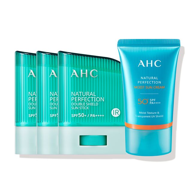 AHC Double Shield Sun Stick SPF50+ PA++++ 14g x 3p + Sunscreen 50ml Set