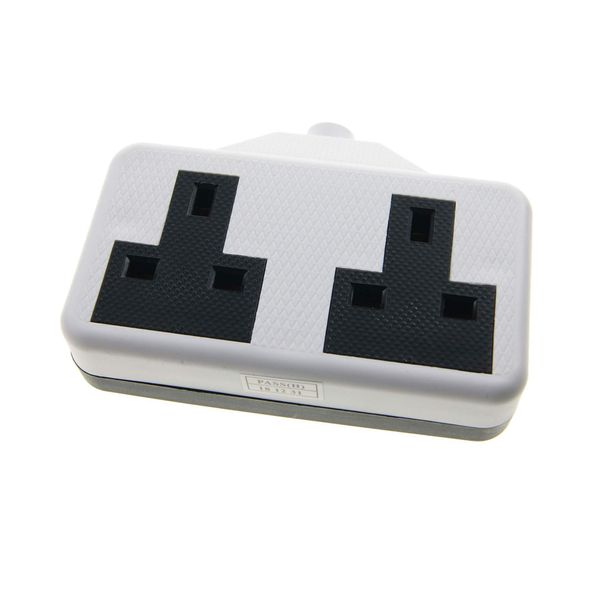 Ex-Pro 2 Gang High Impact Trailing Extension Socket, without Plug and Cable, 13A, White - 1 Pack