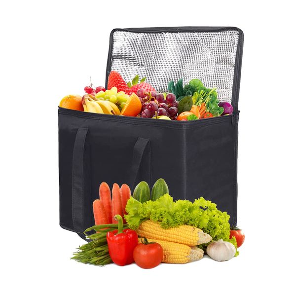 1 Food Cooler Bag, 30L thermal insulation picnic bag, Portable Delivery Bag with Zipper, Great Cooler Bag for Picnic, Travel, Food Delivery