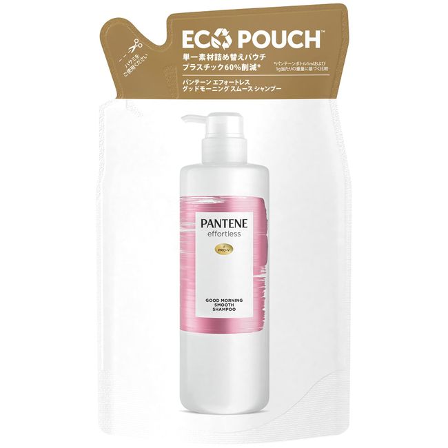 [Eco Package] Pantene Effortless Good Morning Smooth Sleep Restore Non-Silicone Shampoo Refill [Eco Pouch] 11.8 fl oz (350 ml)