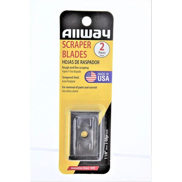 Allway 21430 1B 1-1/8" 2-Edge Scraper Blade For F1 2/Card (Pack of 2 )