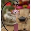 Falytemow Japanese Wind Chimes Romantic Cherry Wind Bells Handmade Glass Japanese Style Pendant for Birthday Gift Outdoor or Indoor Home Decors (1, Red)