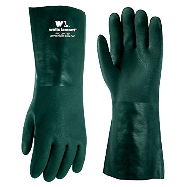 Water Resistant Leather Work Gloves, Grain Cowhide, Palm Patch, HydraHyde  Technology, Large (1201L)