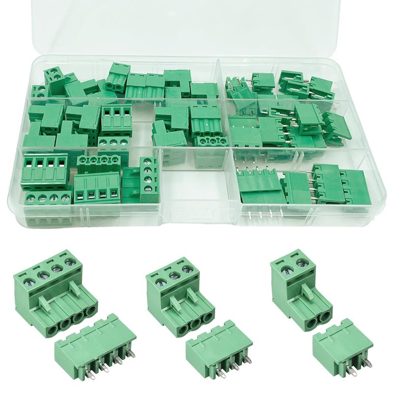 25 Paar 5,08 mm Pitch 2/3/4-polige Schraubanschluss steckbar Terminal