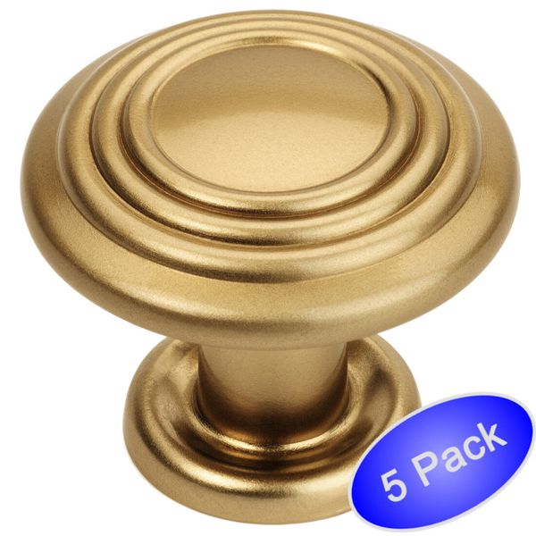 *5 Pack* Cosmas Cabinet Hardware Gold Champagne Cabinet Knobs #4122GC