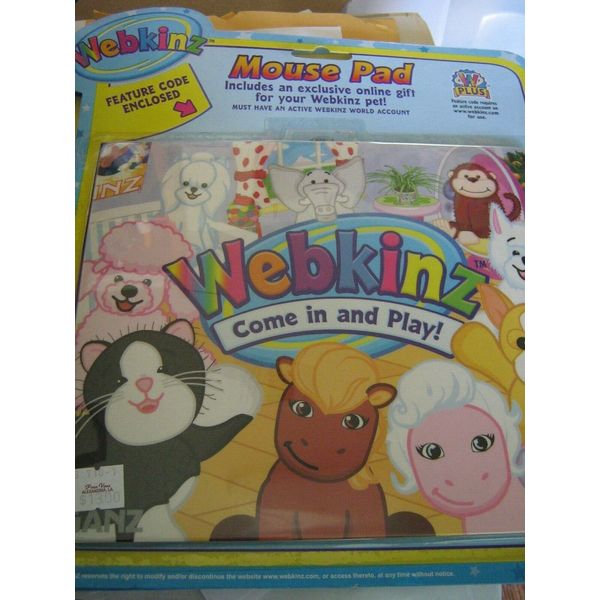 New Sealed Ganz Webkinz "Hanging At The Pad" Mouse Pad w/Intact Code