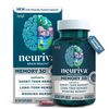 NEURIVA Memory 3D Brain Supplement - Decaffeinated Nootropic Capsules for Memory, Focus, & Cognitive Function - Short Term, Long Term, & Working Memory Support - 50ct