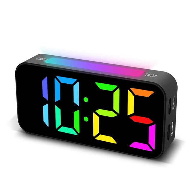 Topski Loud Alarm Clocks for Bedrooms Heavy Sleepers, Digital Clock with Night Light, Large Display, USB Charger, Dual Alarm, Snooze, Dimmable Alarm Clock for Kids Teens Boys Girls