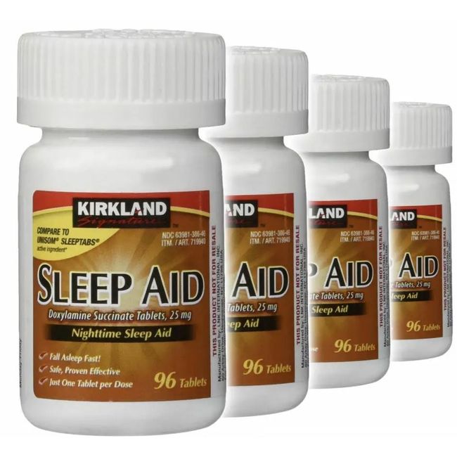 Kirkland Signature Sleep Aid 25 mg, 96 Tablets x 4 + Worldwide Shipping (85769)