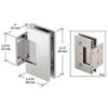 CRL Geneva Series Chrome Wall Mount Short Back Plate Hinge (5 Degree Pre-Set Mo