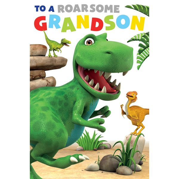Dinosaur Roar Grandson Birthday Card