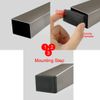 sourcingmap Plastic Rectangle Blanking End Tubing Cap Insert Bung 50mm x 25mm 4 Pcs Black